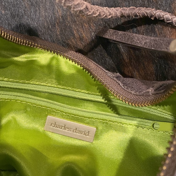 Charles David metallic leather hobo bag with braided strap - Picture 7 of 8